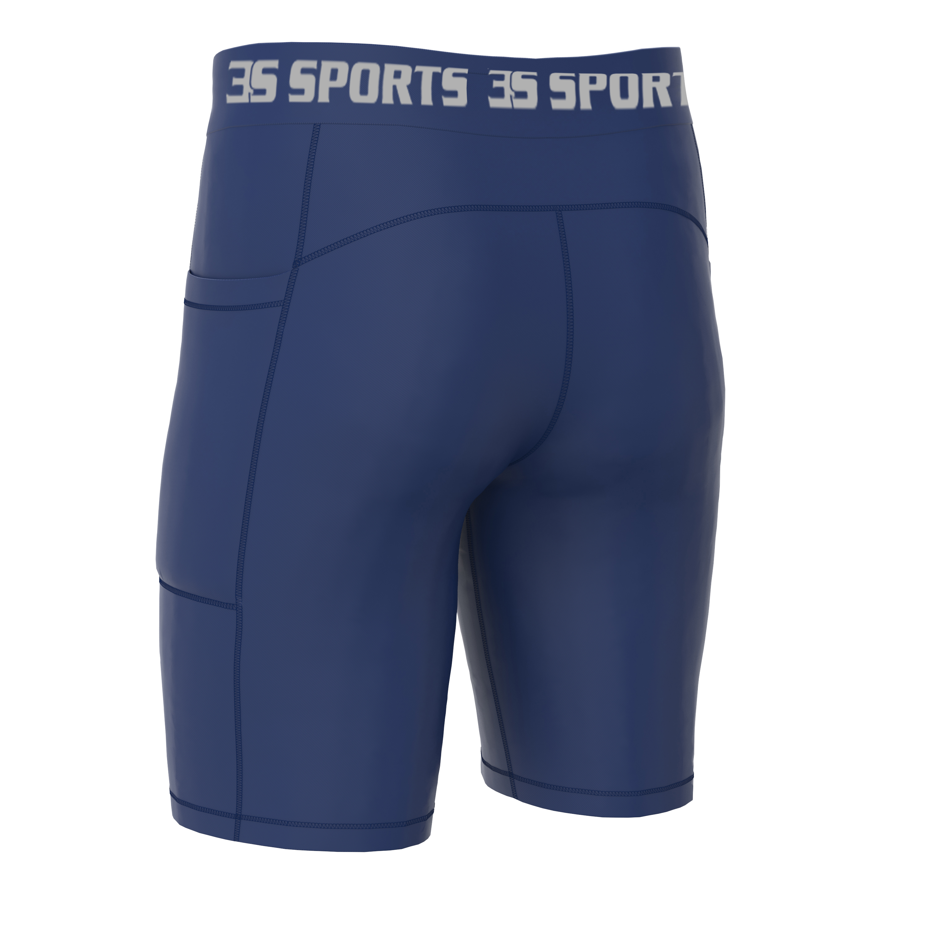 Gym Fitness Compression Wear #Compression Short2_NAvy_01